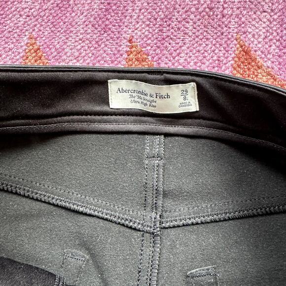 Abercrombie & Fitch Vegan Leather 90s High Rise Straight Pants Women's Size 8L - Picture 5 of 5